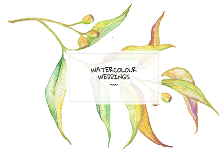 Watercolour Weddings stationery, Illustrations by Mieke